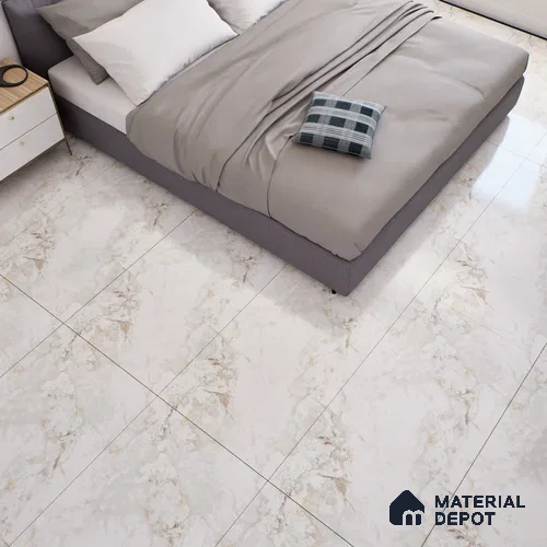 Marble Floor & Wall Tile TL 07125 Aang Gold 4 ft x 2 ft Glossy Finish Vitrified Tile - 9 mm | 3 Random Design | Suitable For living Room, Bedroom, Bathroom | Random Designs