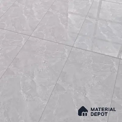 Marble Floor & Wall Tile TL 07138 Sumia Grey 4 ft x 2 ft Glossy Finish Vitrified Tile - 9 mm | 4 Random Design | Suitable For living Room, Bedroom, Bathroom