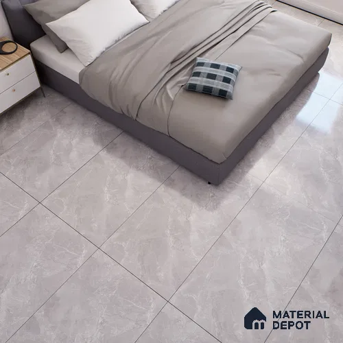 Marble Floor & Wall Tile TL 07138 Sumia Grey 4 ft x 2 ft Glossy Finish Vitrified Tile - 9 mm | 4 Random Design | Suitable For living Room, Bedroom, Bathroom | Random Designs