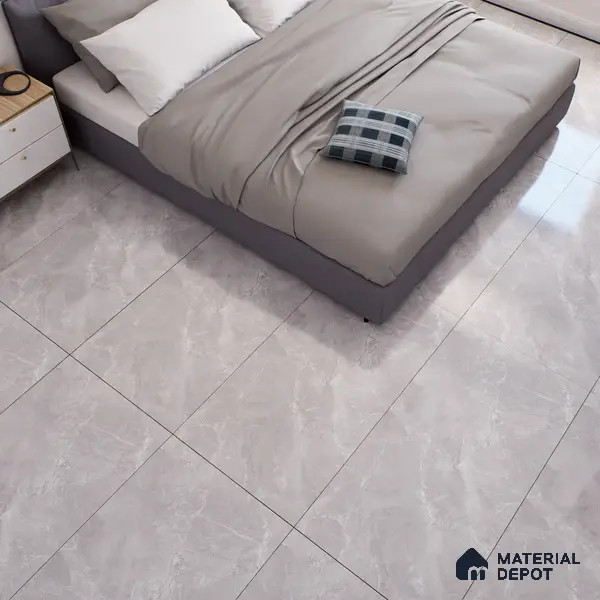Marble Floor & Wall Tile TL 07138 Sumia Grey 4 ft x 2 ft Glossy Finish Vitrified Tile - 9 mm | 4 Random Design | Suitable For living Room, Bedroom, Bathroom