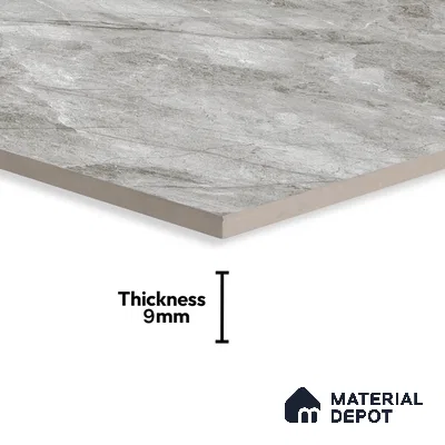 Marble Floor & Wall Tile TL 07127 Dinova Grey 4 ft x 2 ft Glossy Finish Vitrified Tile - 9 mm | 3 Random Design | Suitable For living Room, Bedroom, Bathroom (Sample)