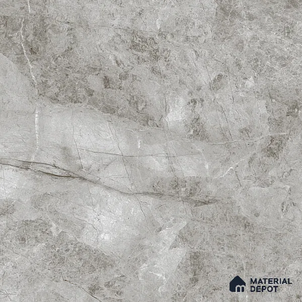 Marble Floor & Wall Tile TL 07127 Dinova Grey 4 ft x 2 ft Glossy Finish Vitrified Tile - 9 mm | 3 Random Design | Suitable For living Room, Bedroom, Bathroom (Sample)