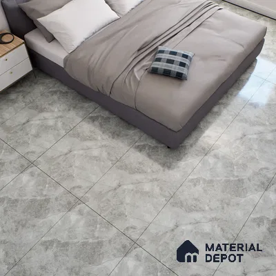 Marble Floor & Wall Tile TL 07127 Dinova Grey 4 ft x 2 ft Glossy Finish Vitrified Tile - 9 mm | 3 Random Design | Suitable For living Room, Bedroom, Bathroom (Sample)