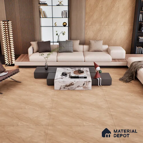 Marble Floor & Wall Tile TL 07096 B Froges Brown 4 ft x 2 ft Matte Finish Vitrified Tile - 9 mm | 3 Random Design | Suitable For living Room, Bedroom, Bathroom | Random Designs