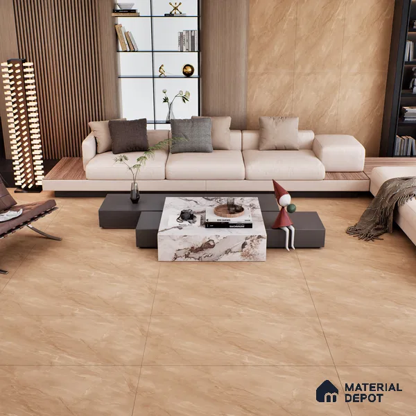 Marble Floor & Wall Tile TL 07096 B Froges Brown 4 ft x 2 ft Matte Finish Vitrified Tile - 9 mm | 3 Random Design | Suitable For living Room, Bedroom, Bathroom (Sample)