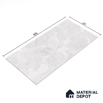 Marble Floor & Wall Tile TL 07137 Sumia Bianco 4 ft x 2 ft Glossy Finish Vitrified Tile - 9 mm | 4 Random Design | Suitable For living Room, Bedroom, Bathroom | Random Designs