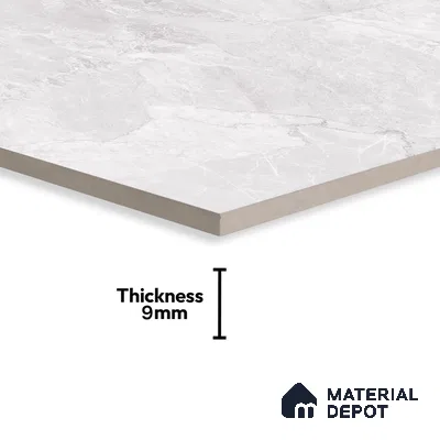 Marble Floor & Wall Tile TL 07137 Sumia Bianco 4 ft x 2 ft Glossy Finish Vitrified Tile - 9 mm | 4 Random Design | Suitable For living Room, Bedroom, Bathroom | Random Designs