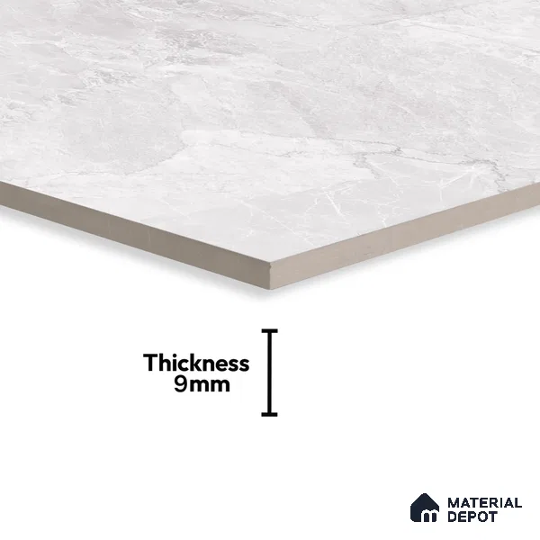 Marble Floor & Wall Tile TL 07137 Sumia Bianco 4 ft x 2 ft Glossy Finish Vitrified Tile - 9 mm | 4 Random Design | Suitable For living Room, Bedroom, Bathroom | Random Designs