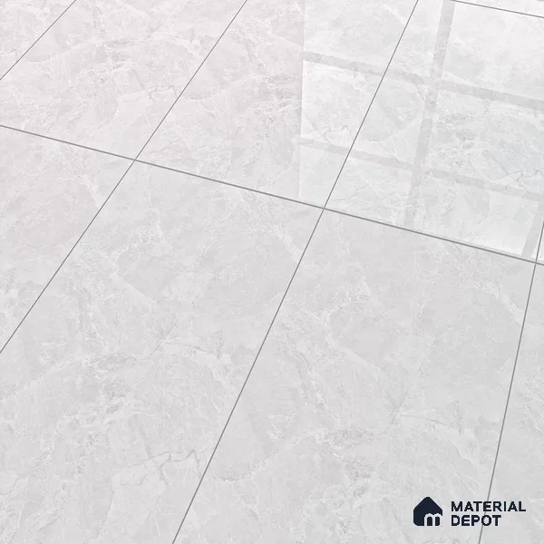 Marble Floor & Wall Tile TL 07137 Sumia Bianco 4 ft x 2 ft Glossy Finish Vitrified Tile - 9 mm | 4 Random Design | Suitable For living Room, Bedroom, Bathroom | Random Designs