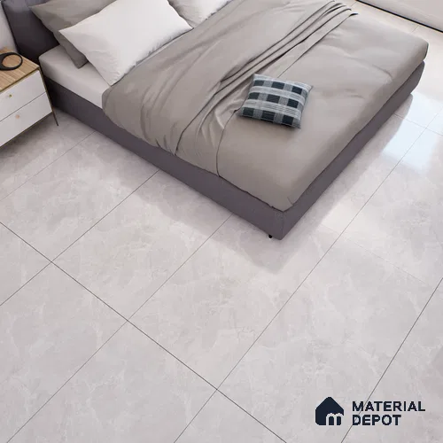 Marble Floor & Wall Tile TL 07137 Sumia Bianco 4 ft x 2 ft Glossy Finish Vitrified Tile - 9 mm | 4 Random Design | Suitable For living Room, Bedroom, Bathroom | Random Designs