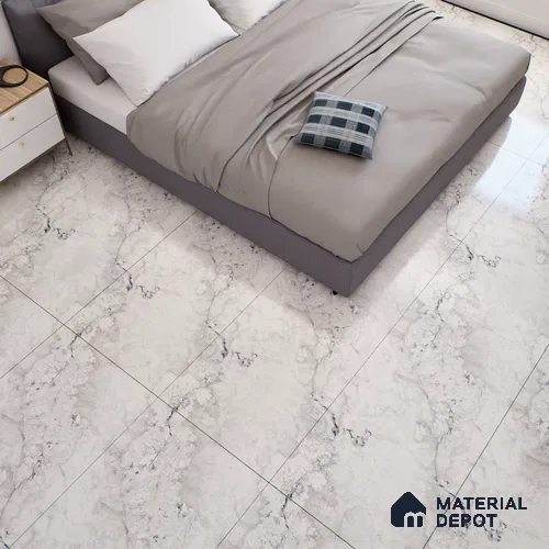 Marble Floor & Wall Tile TL 07124 Aang Blue 4 ft x 2 ft Glossy Finish Vitrified Tile - 9 mm | 3 Random Design | Suitable For living Room, Bedroom, Bathroom | Random Designs
