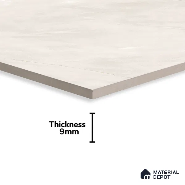 Marble Floor & Wall Tile TL 07095 Froges Bianco 4 ft x 2 ft Glossy Finish Vitrified Tile - 9 mm | 3 Random Design | Suitable For living Room, Bedroom, Bathroom | Random Designs