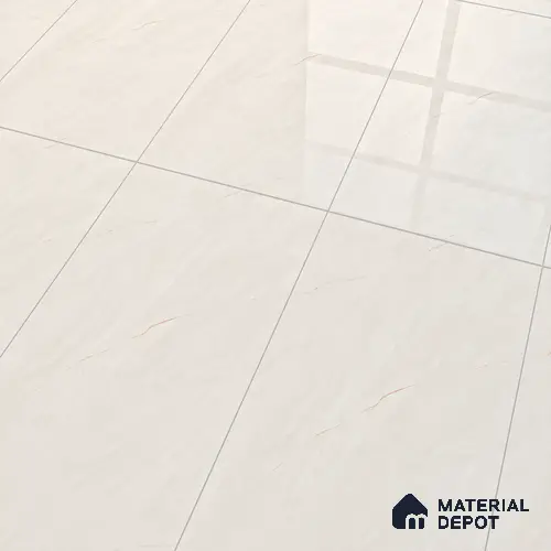 Marble Floor & Wall Tile TL 07095 Froges Bianco 4 ft x 2 ft Glossy Finish Vitrified Tile - 9 mm | 3 Random Design | Suitable For living Room, Bedroom, Bathroom