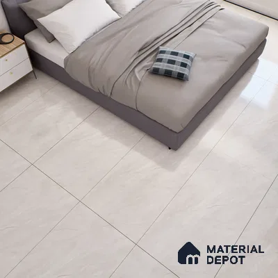 Marble Floor & Wall Tile TL 07095 Froges Bianco 4 ft x 2 ft Glossy Finish Vitrified Tile - 9 mm | 3 Random Design | Suitable For living Room, Bedroom, Bathroom | Random Designs