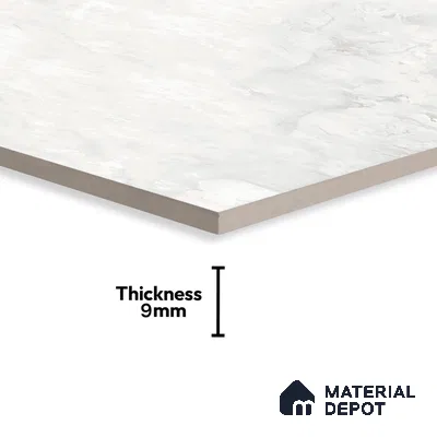 Marble Floor & Wall Tile TL 07126 Aang White 4 ft x 2 ft Glossy Finish Vitrified Tile - 9 mm | 3 Random Design | Suitable For living Room, Bedroom, Bathroom | Random Designs