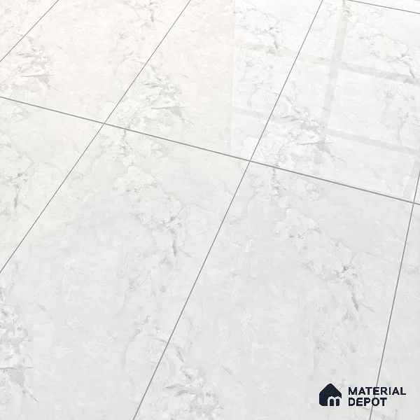 Marble Floor & Wall Tile TL 07126 Aang White 4 ft x 2 ft Glossy Finish Vitrified Tile - 9 mm | 3 Random Design | Suitable For living Room, Bedroom, Bathroom | Random Designs