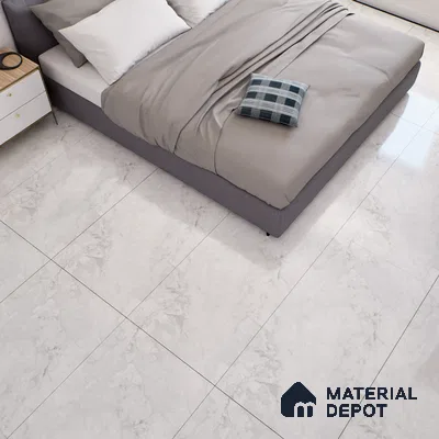 Marble Floor & Wall Tile TL 07126 Aang White 4 ft x 2 ft Glossy Finish Vitrified Tile - 9 mm | 3 Random Design | Suitable For living Room, Bedroom, Bathroom | Random Designs