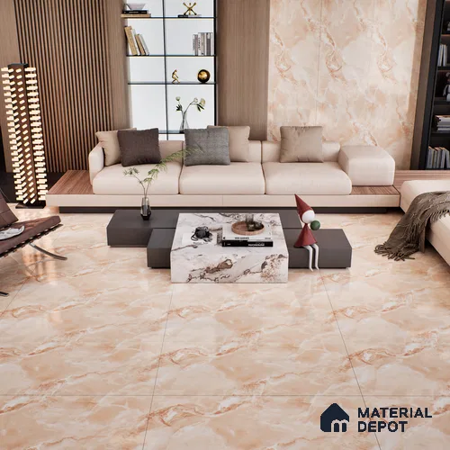 Marble Floor & Wall Tile TL 07132 Ozone Roses 4 ft x 2 ft Glossy Finish Vitrified Tile - 9 mm | 3 Random Design | Suitable For living Room, Bedroom, Bathroom | Random Designs