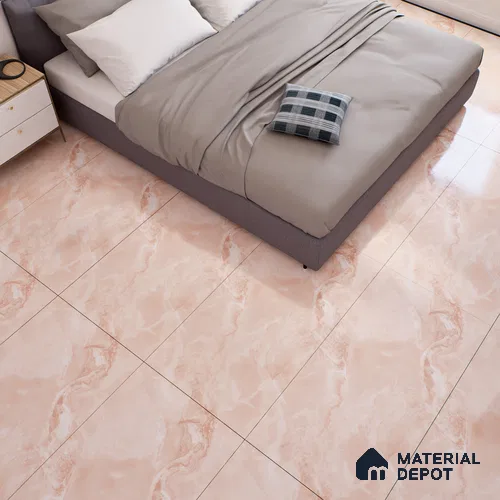 Marble Floor & Wall Tile TL 07132 Ozone Roses 4 ft x 2 ft Glossy Finish Vitrified Tile - 9 mm | 3 Random Design | Suitable For living Room, Bedroom, Bathroom | Random Designs