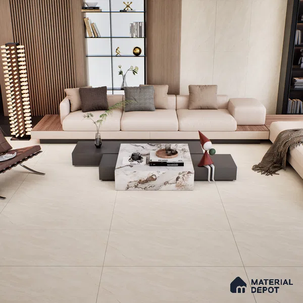 Marble Floor & Wall Tile TL 07097 B Froges Crema 4 ft x 2 ft Matte Finish Vitrified Tile - 9 mm | 3 Random Design | Suitable For living Room, Bedroom, Bathroom (Sample)