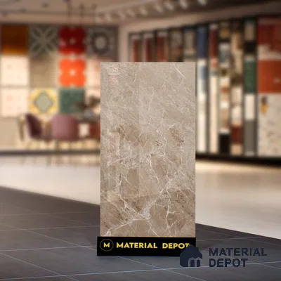Marble Floor & Wall Tile TL 07134 Evora Natural 4 ft x 2 ft Glossy Finish Vitrified Tile - 9 mm | 3 Random Design | Suitable For living Room, Bedroom, Bathroom (Sample)