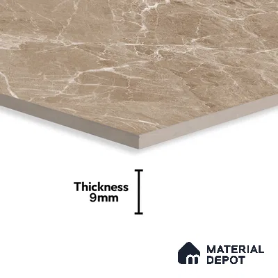 Marble Floor & Wall Tile TL 07134 Evora Natural 4 ft x 2 ft Glossy Finish Vitrified Tile - 9 mm | 3 Random Design | Suitable For living Room, Bedroom, Bathroom (Sample)