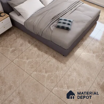 Marble Floor & Wall Tile TL 07134 Evora Natural 4 ft x 2 ft Glossy Finish Vitrified Tile - 9 mm | 3 Random Design | Suitable For living Room, Bedroom, Bathroom (Sample)