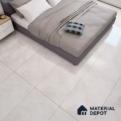 Marble Floor & Wall Tile TL 07094 Pulpis Bianco 4 ft x 2 ft Glossy Finish Vitrified Tile - 9 mm | 4 Random Design | Suitable For living Room, Bedroom, Bathroom (Sample)