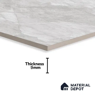 Marble Floor & Wall Tile TL 07128 Dinova Silver 4 ft x 2 ft Glossy Finish Vitrified Tile - 9 mm | 3 Random Design | Suitable For living Room, Bedroom, Bathroom | Random Designs