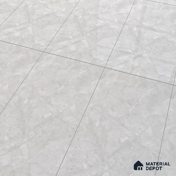 Marble Floor & Wall Tile TL 07128 Dinova Silver 4 ft x 2 ft Glossy Finish Vitrified Tile - 9 mm | 3 Random Design | Suitable For living Room, Bedroom, Bathroom | Random Designs
