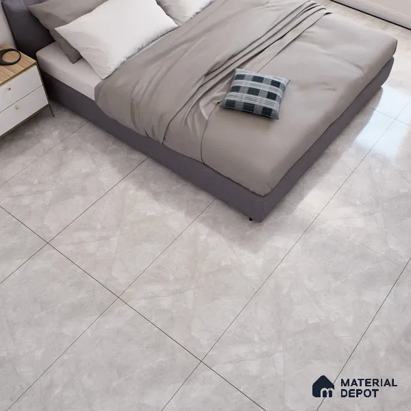 Marble Floor & Wall Tile TL 07128 Dinova Silver 4 ft x 2 ft Glossy Finish Vitrified Tile - 9 mm | 3 Random Design | Suitable For living Room, Bedroom, Bathroom | Random Designs