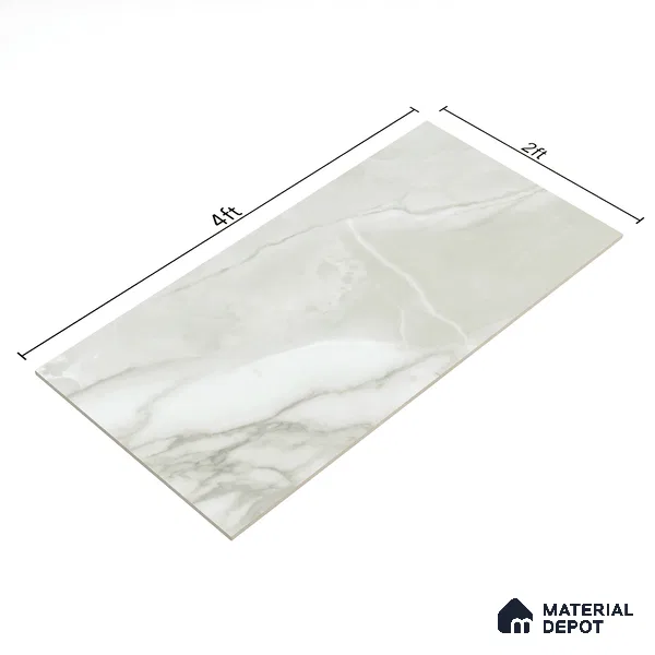 Marble Floor & Wall Tile TL 07121 Sparta Pista 4 ft x 2 ft Matte Finish Vitrified Tile - 9 mm | 4 Random Design | Suitable For living Room, Bedroom, Bathroom (Sample)