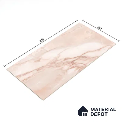 Marble Floor & Wall Tile TL 10261 H Sparta Rose 4 ft x 2 ft Matte Finish Vitrified Tile - 9 mm | 4 Random Design | Suitable For living Room, Bedroom, Bathroom