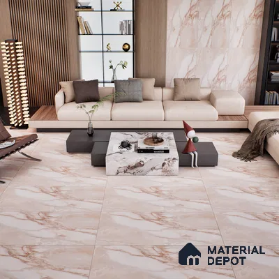 Marble Floor & Wall Tile TL 10261 H Sparta Rose 4 ft x 2 ft Matte Finish Vitrified Tile - 9 mm | 4 Random Design | Suitable For living Room, Bedroom, Bathroom