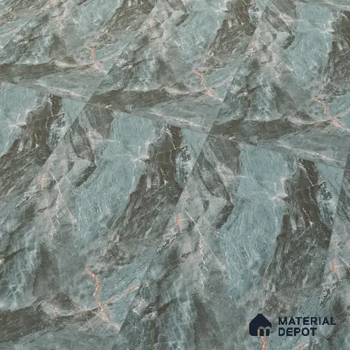 Marble Floor & Wall Tile TL 07157 Jerico Aqua 4 ft x 2 ft Matte Finish Vitrified Tile - 9 mm | 4 Random Design | Suitable For living Room, Bedroom, Bathroom