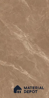 Marble Floor & Wall Tile TL 07092 B Balki Brown 4 ft x 2 ft Glossy Finish Vitrified Tile - 9 mm | 4 Random Design | Suitable For living Room, Bedroom, Bathroom (Sample)