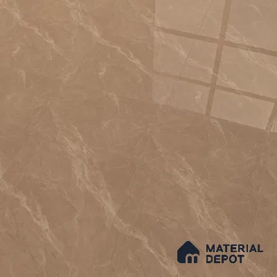 Marble Floor & Wall Tile TL 07092 B Balki Brown 4 ft x 2 ft Glossy Finish Vitrified Tile - 9 mm | 4 Random Design | Suitable For living Room, Bedroom, Bathroom (Sample)