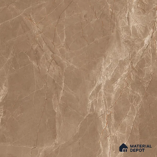 Marble Floor & Wall Tile TL 07092 B Balki Brown 4 ft x 2 ft Glossy Finish Vitrified Tile - 9 mm | 4 Random Design | Suitable For living Room, Bedroom, Bathroom (Sample)