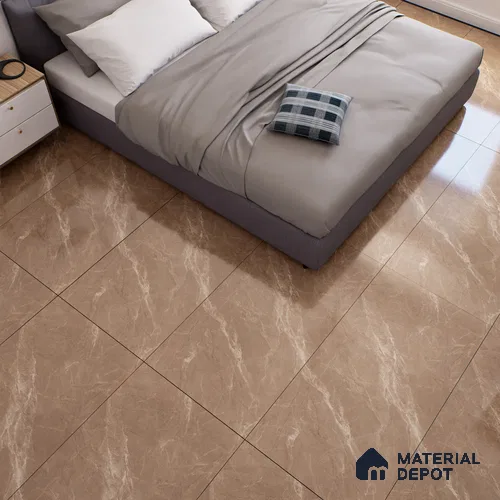 Marble Floor & Wall Tile TL 07092 B Balki Brown 4 ft x 2 ft Glossy Finish Vitrified Tile - 9 mm | 4 Random Design | Suitable For living Room, Bedroom, Bathroom | Random Designs
