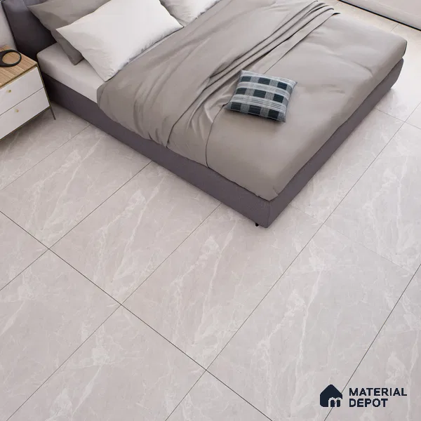 Marble Floor & Wall Tile TL 07091 Balki Bianco 4 ft x 2 ft Matte Finish Vitrified Tile - 9 mm | 4 Random Design | Suitable For living Room, Bedroom, Bathroom