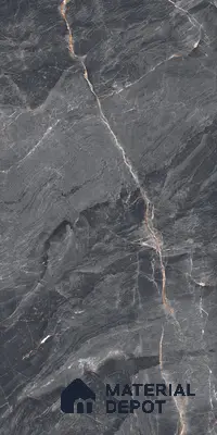 Marble Floor & Wall Tile TL 07154 Jerico Black 4 ft x 2 ft Matte Finish Vitrified Tile - 9 mm | 4 Random Design | Suitable For living Room, Bedroom, Bathroom