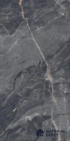 Marble Floor & Wall Tile TL 07154 Jerico Black 4 ft x 2 ft Matte Finish Vitrified Tile - 9 mm | 4 Random Design | Suitable For living Room, Bedroom, Bathroom