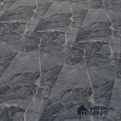 Marble Floor & Wall Tile TL 07154 Jerico Black 4 ft x 2 ft Matte Finish Vitrified Tile - 9 mm | 4 Random Design | Suitable For living Room, Bedroom, Bathroom