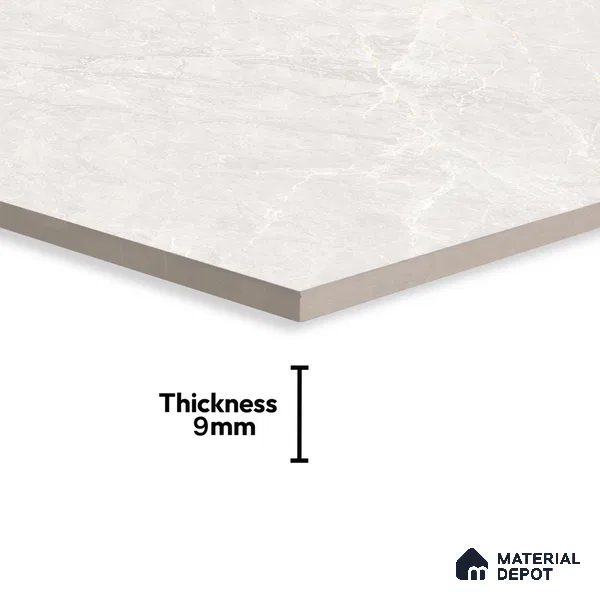 Marble Floor & Wall Tile TL 07142 Egeo Bianco 4 ft x 2 ft Matte Finish Vitrified Tile - 9 mm | 4 Random Design | Suitable For living Room, Bedroom, Bathroom | Random Designs