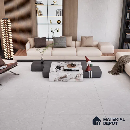 Marble Floor & Wall Tile TL 07142 Egeo Bianco 4 ft x 2 ft Matte Finish Vitrified Tile - 9 mm | 4 Random Design | Suitable For living Room, Bedroom, Bathroom | Random Designs
