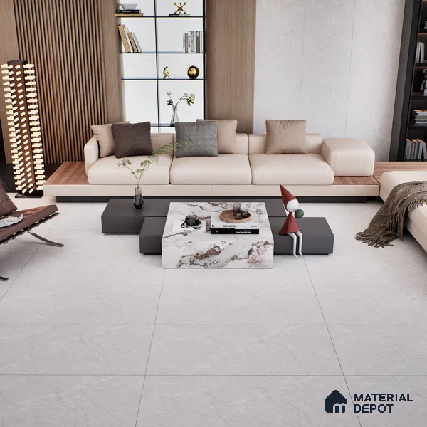 Marble Floor & Wall Tile TL 07142 Egeo Bianco 4 ft x 2 ft Matte Finish Vitrified Tile - 9 mm | 4 Random Design | Suitable For living Room, Bedroom, Bathroom | Random Designs