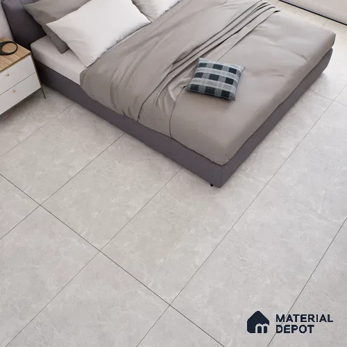 Marble Floor & Wall Tile TL 07108 Runa Bianco 4 ft x 2 ft Matte Finish Vitrified Tile - 9 mm | 4 Random Design | Suitable For living Room, Bedroom, Bathroom | Random Designs