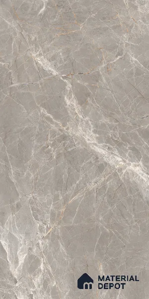Marble Floor & Wall Tile TL 07093 B Balki Grey 4 ft x 2 ft Glossy Finish Vitrified Tile - 9 mm | 4 Random Design | Suitable For living Room, Bedroom, Bathroom (Sample)