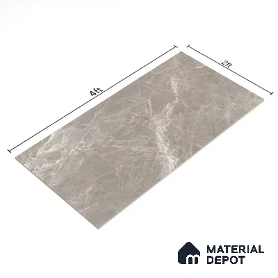Marble Floor & Wall Tile TL 07093 B Balki Grey 4 ft x 2 ft Glossy Finish Vitrified Tile - 9 mm | 4 Random Design | Suitable For living Room, Bedroom, Bathroom (Sample)