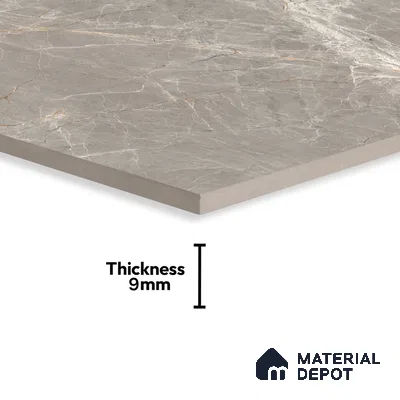 Marble Floor & Wall Tile TL 07093 B Balki Grey 4 ft x 2 ft Glossy Finish Vitrified Tile - 9 mm | 4 Random Design | Suitable For living Room, Bedroom, Bathroom (Sample)